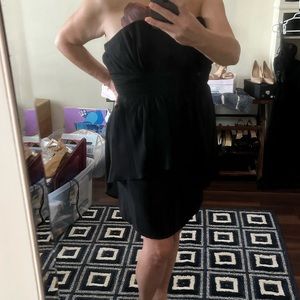 Black strapless formal dress